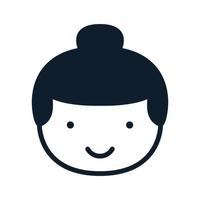sumo kinderen schattig gezicht gelukkig logo vector pictogram ontwerp
