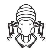 lijnen insect spin logo vector symbool pictogram ontwerp illustratie