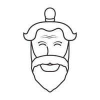 man baard Aziatisch gezicht lijnen logo vector symbool pictogram ontwerp grafische afbeelding