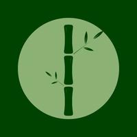 groene cirkel met bamboe logo symbool pictogram vector grafisch ontwerp illustratie idee creatief