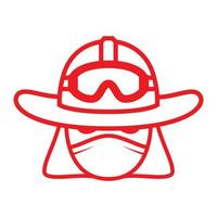 hoofd brandweerman lijn met masker logo symbool vector pictogram illustratie grafisch ontwerp