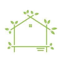 groen huis blad bouw logo vector symbool pictogram ontwerp grafische afbeelding