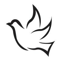 zwarte moderne vorm duif vogel vlieg logo symbool vector pictogram illustratie grafisch ontwerp