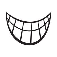 Big Happy toothy Cartoon glimlach vector pictogram