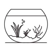 lijnen aquarium pot logo vector pictogram illustratie ontwerp