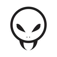 kleine alien met hoektanden logo ontwerp vector grafisch symbool pictogram teken illustratie creatief idee