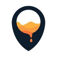 bijen honing kam locatie kaart pin logo vector pictogram illustratie ontwerp