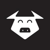 schattig vorm hoofd koe logo symbool pictogram vector grafisch ontwerp illustratie idee creatief