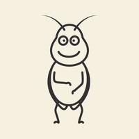 dier insect kever schattig cartoon lijn logo ontwerp vector pictogram symbool illustratie