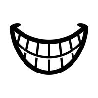 Big Happy toothy Cartoon glimlach vector pictogram