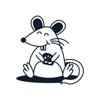 rat of muis of spitsmuis schattige cartoon logo pictogram vectorillustratie vector