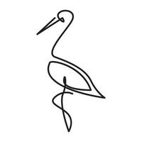 lijnen enkele flamingo logo vector symbool pictogram ontwerp grafische afbeelding