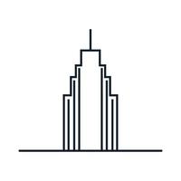 gebouw hoge toren lijn overzicht minimalistische logo vector pictogram illustratie