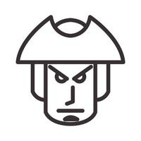 hoofd lijnen japan krijger logo vector symbool pictogram ontwerp illustratie