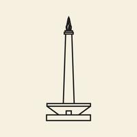 jakarta stad monument lijnen logo vector pictogram symbool grafisch ontwerp illustratie