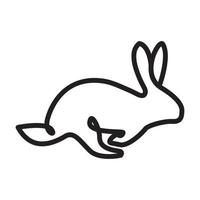 moderne lijnen dier huisdieren konijnen springen logo vector symbool pictogram ontwerp illustratie