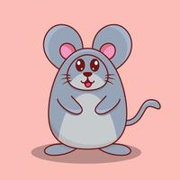 schattige schattige muis cartoon glimlach vectorillustratie vector