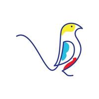 zeer fijne tekeningen abstracte kleur vogel ekster logo ontwerp vector pictogram symbool illustratie