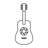 lijnen gitaar met camera sluiter logo symbool vector pictogram illustratie grafisch ontwerp