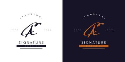 ca eerste logo-ontwerp met handschriftstijl. ca handtekening logo of symbool voor bruiloft, mode, sieraden, boutique, botanische, bloemen en zakelijke identiteit vector