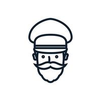 politie met baard lijn logo vector pictogram illustratie ontwerp