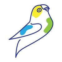 lijnen abstract zingen liefde vogel logo vector pictogram illustratie ontwerp