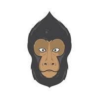 gezicht dier celebes kuif makaak logo ontwerp vector grafisch symbool pictogram teken illustratie creatief idee