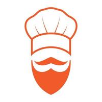 oude man chef-kok met baard logo symbool vector pictogram illustratie grafisch ontwerp