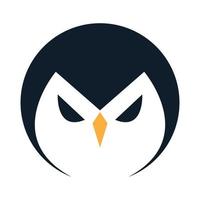 schattig boos hoofd gezicht van pinguïn logo pictogram vectorillustratie vector