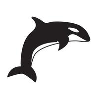 silhouet vis walvis orka sprong logo vector symbool pictogram ontwerp illustratie