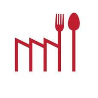 fabriekslijn met lepelvork voedsel logo vector