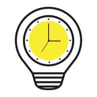 klok met lamp licht logo symbool pictogram vector grafisch ontwerp illustratie