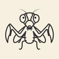 dier insect bidsprinkhaan lijnen logo ontwerp vector pictogram symbool illustratie