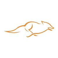 moderne vorm vos of wolf run logo vector pictogram illustratie ontwerp
