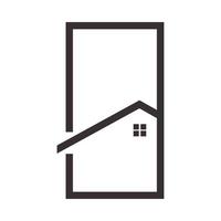 vierkant deel huis landgoed logo symbool pictogram vector grafisch ontwerp illustratie