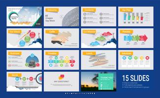 Presentatiemedia-sjabloon voor uw bedrijf met infographic-elementen.