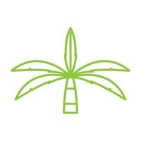 lijnen groene kokospalm klein logo symbool vector pictogram illustratie ontwerp
