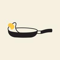 pan lijn koken ei logo ontwerp vector pictogram symbool illustratie