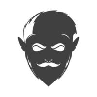 gezicht zwarte man met snor logo ontwerp vector grafisch symbool pictogram teken illustratie creatief idee