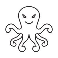 cartoon lijnen octopus schattig logo symbool pictogram vector grafisch ontwerp illustratie