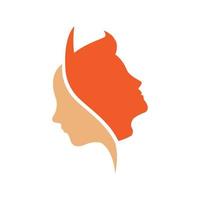 kant hoofd gezicht vrouwen en man logo symbool pictogram vector grafisch ontwerp illustratie idee creatief