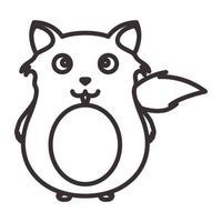 dier cartoon schattig lijnen hamster logo vector symbool pictogram ontwerp illustratie