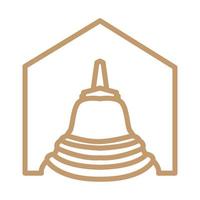 eenvoudige lijnen monument tempel logo symbool vector pictogram illustratie grafisch ontwerp