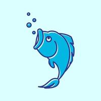 kleine blauwe vis met bubbelwater logo ontwerp vector grafisch symbool pictogram teken illustratie creatief idee