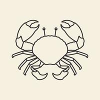 lijnen zeevruchten krab modern eenvoudig logo ontwerp vector pictogram symbool illustratie