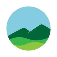 groene landbouw bos en berg logo vector symbool pictogram ontwerp grafische afbeelding