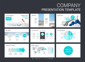 Presentatiemedia-sjabloon voor uw bedrijf met infographic-elementen.