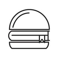 hamburger eten met met boek lijnen logo ontwerp vector pictogram symbool illustratie