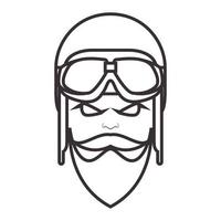 man met retro helm hipster logo symbool vector pictogram illustratie grafisch ontwerp