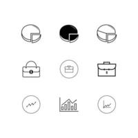 zakelijke en financiële web icon set - overzicht pictogram en vul icoon collectie, vector design.